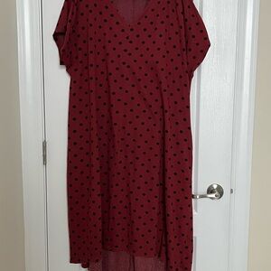 Elegant Polka Dot Land’s End Dress with Hi/Lo Hem